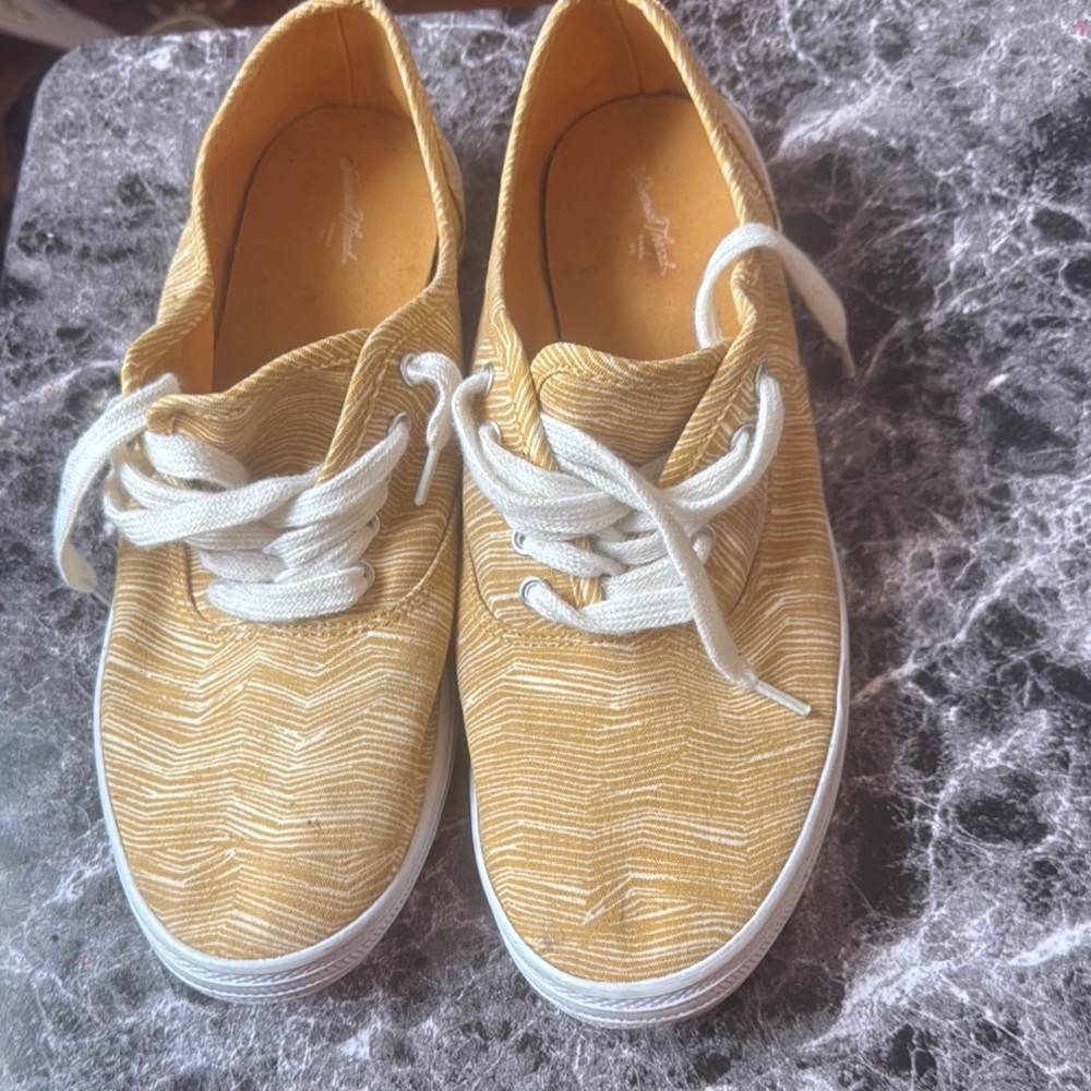 Vibrant Yellow Patterned Sneakers - image 1